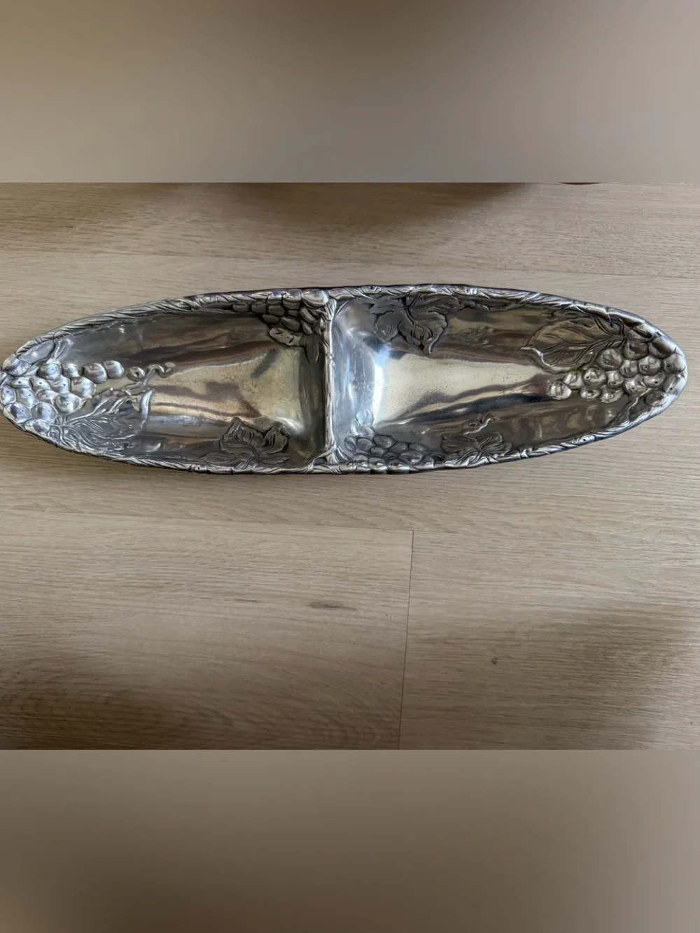 Arthur court Decorative Silver grape Divided Serving Tray